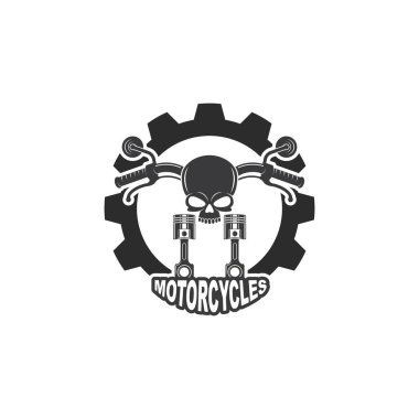 Motosiklet ikonu vektör yanılsama şablonu ağı