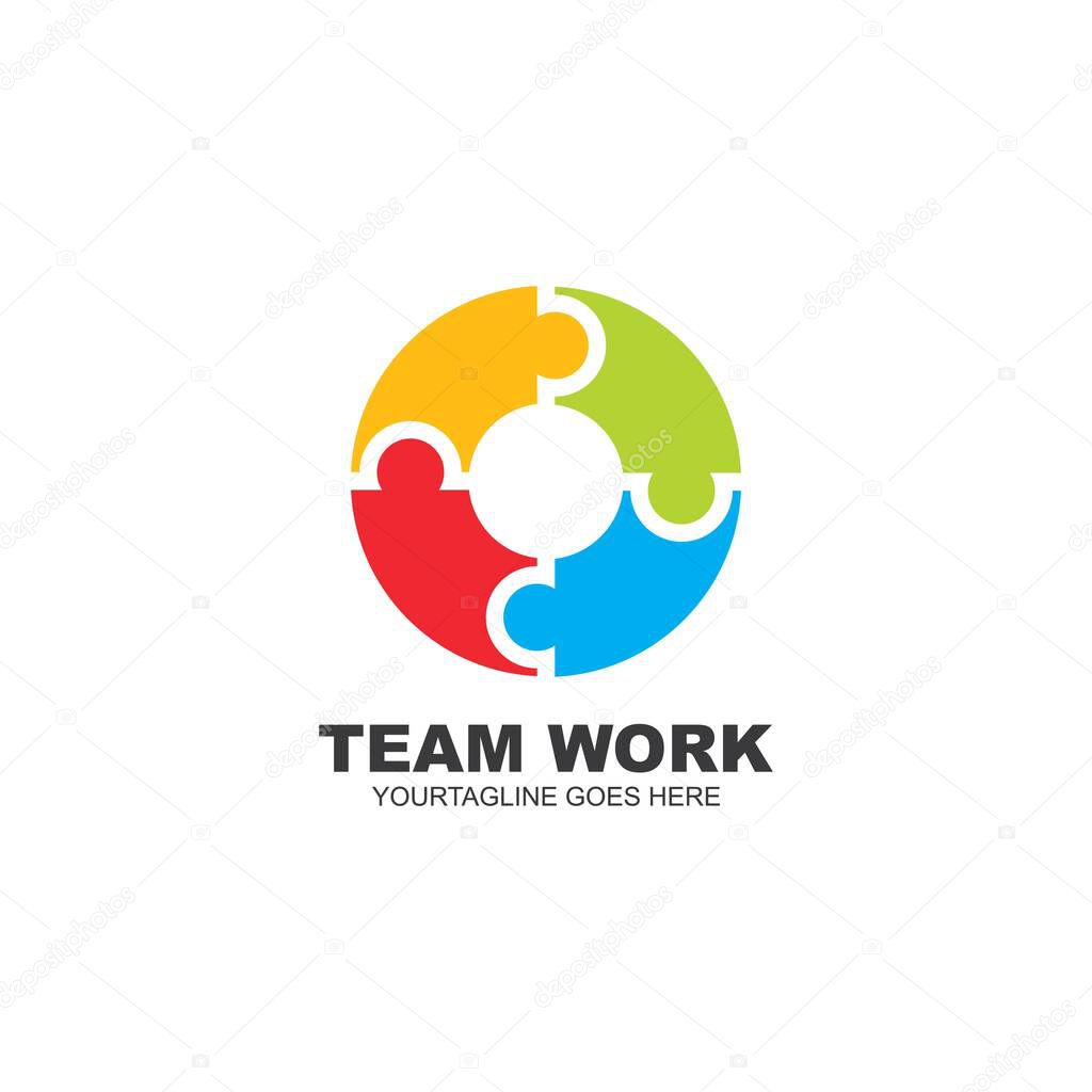 puzzle and community social teamwork icon illustration vector design