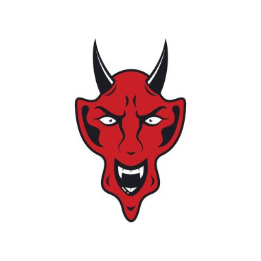 Şeytan simgesi vektör çizim şablonu