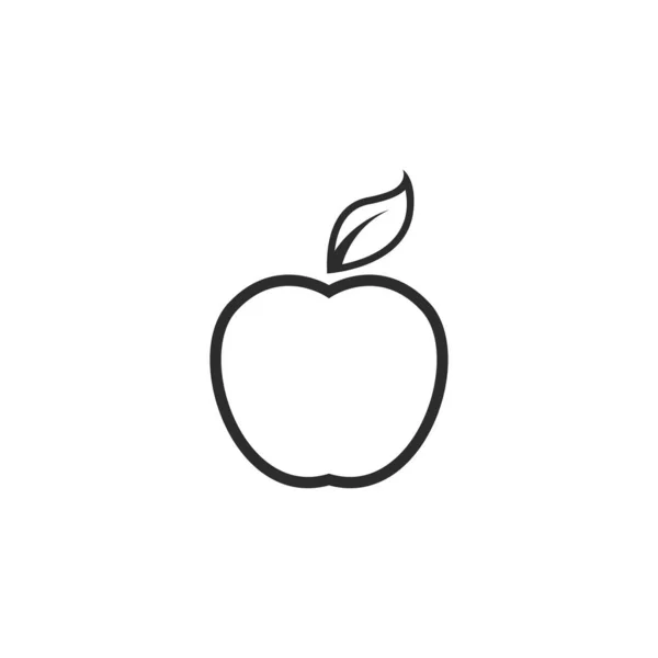 Apple Linie Symbol Vektor Illustration Design Vorlage — Stockvektor