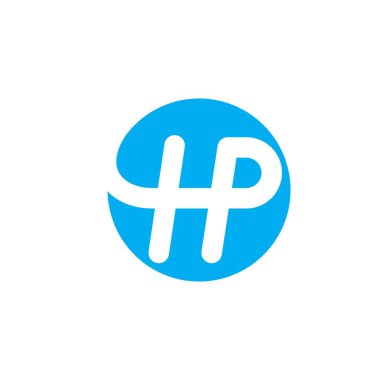 hp harf simgesi vektör çizim şablonu