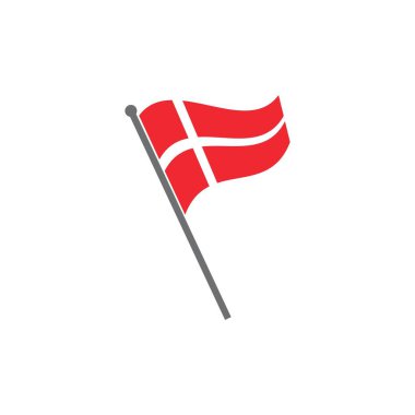 Danimarka bayrak simgesi vektör çizim şablonu ağı