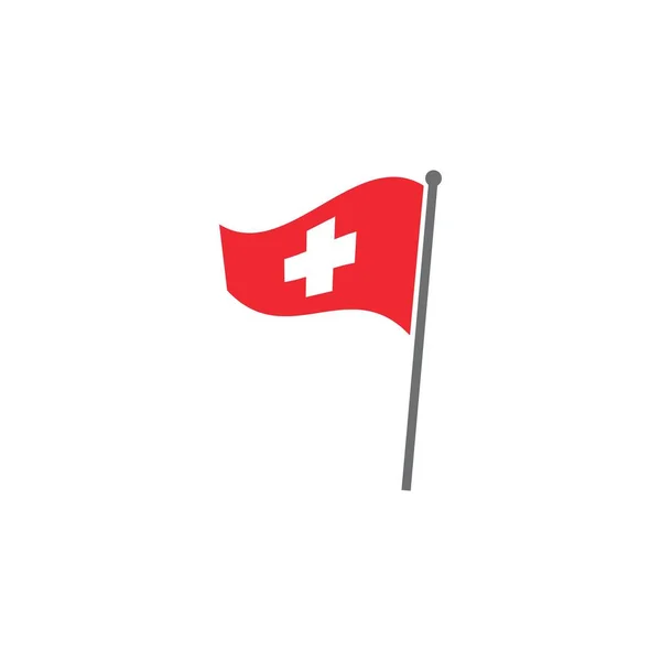 Swiss Flagga Ikon Vektor Illustration Design Mall Webb — Stock vektor