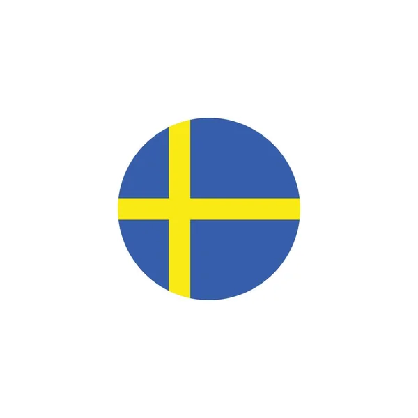 Svensk Flagga Ikon Vektor Illustration Design Mall Webb — Stock vektor