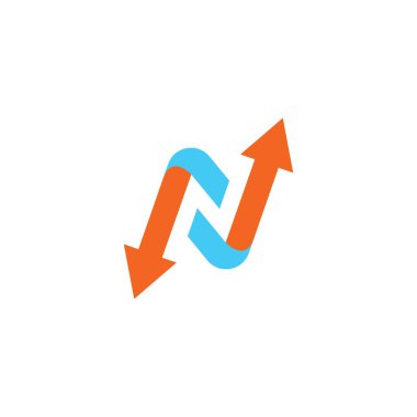 n Harf Oku Şablonu Vektör İllüstrasyon Tasarım Ağı