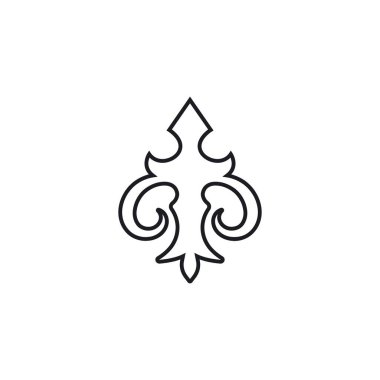 fleur de lis simgesi vektör çizim şablonu