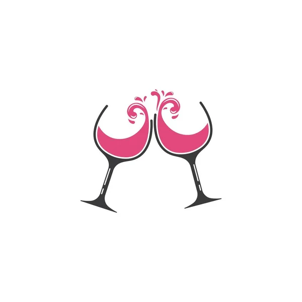 ワイングラスアイコンベクトルイラストデザインテンプレート — ストックベクタ