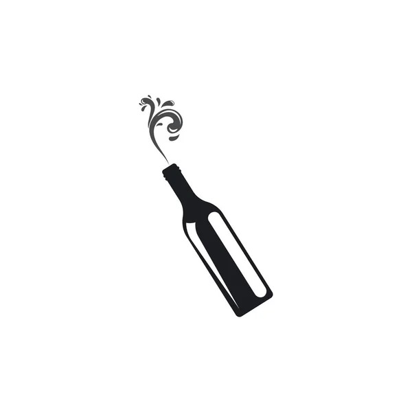 Şarap Şişesi Ikonu Vektör Çizim Şablonu — Stok Vektör
