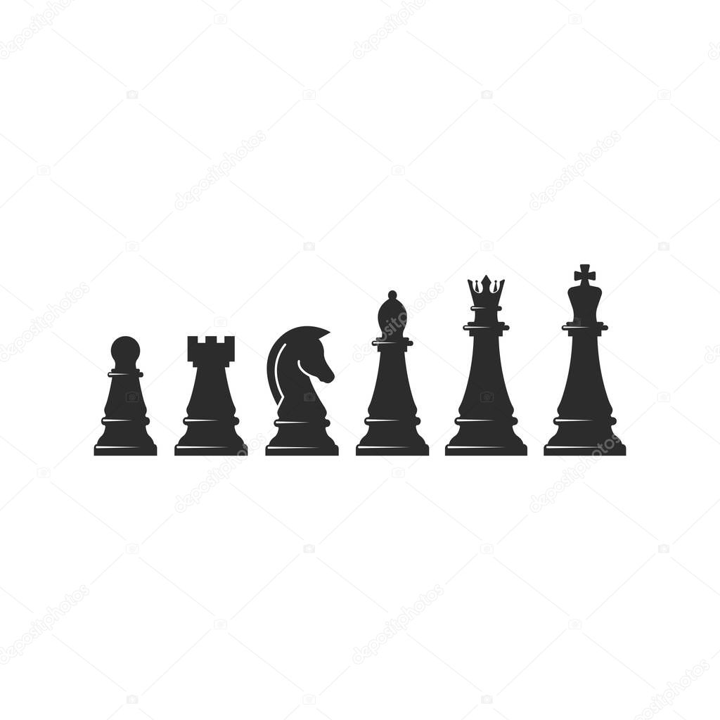 set of chess pieces   icon vector illustration design template