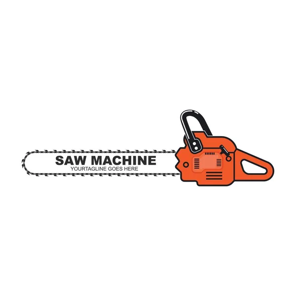 Saw Chain Machine Icon Vector Illlustration Design Template Web — Stock Vector