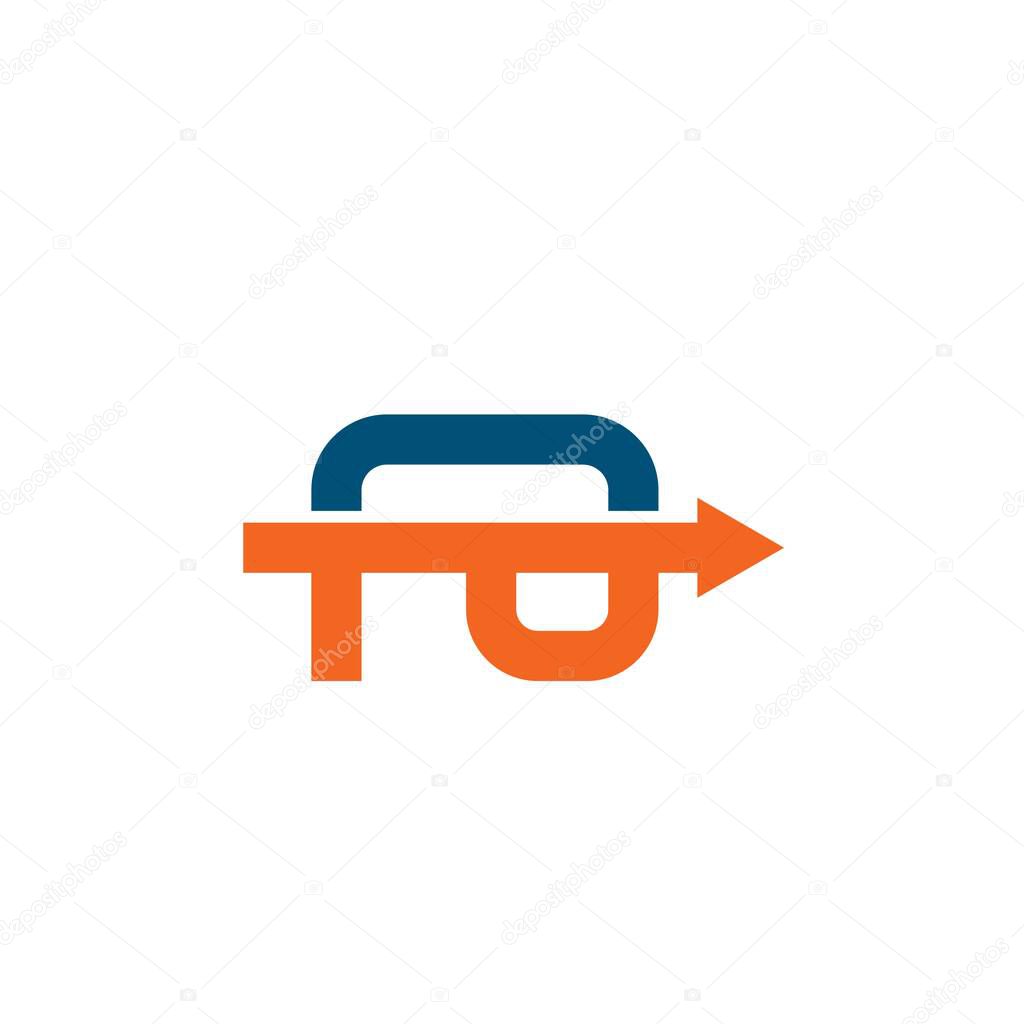 FG letter arrow icon  vector concept design template