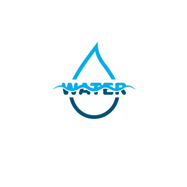 Wasser Schrift Welle Mit Wasser Tropfen Symbol Vektor Design Konzept — Stockvektor