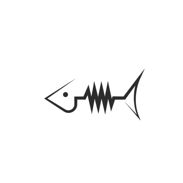 Fischgräten Symbol Vektor Illustration Design Vorlage Web — Stockvektor