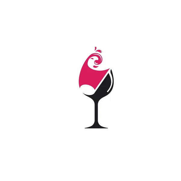 Wine Glass Music Note Icon Vector Illustration Concept Design Template — Stock Vector