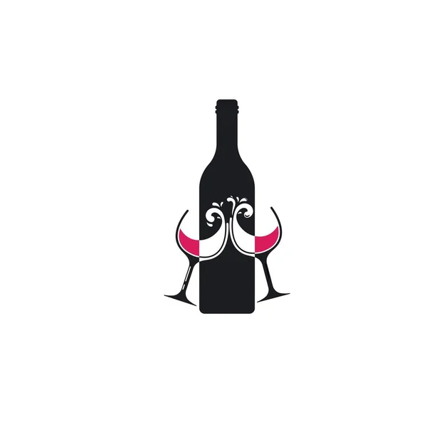 Vino Botella Icono Vector Ilustración Diseño Plantilla Web — Archivo Imágenes Vectoriales