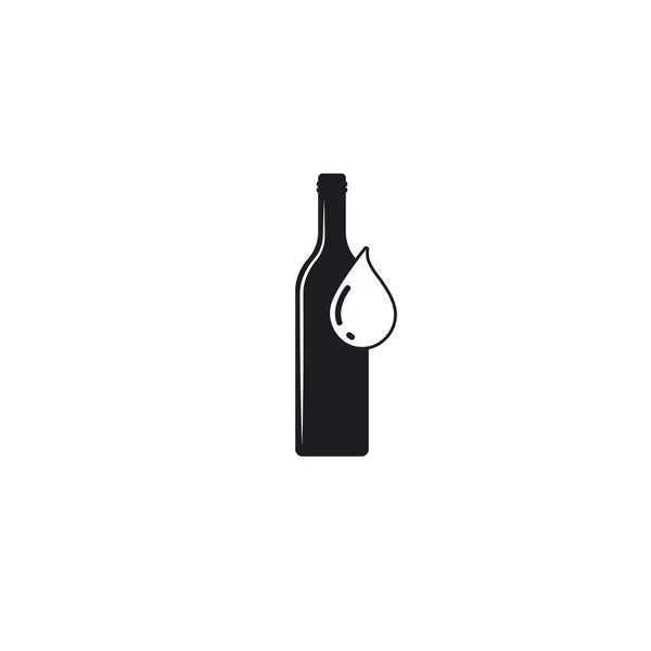 Water Drop Bottle Icon Vector Illustration Design Template — Stock Vector