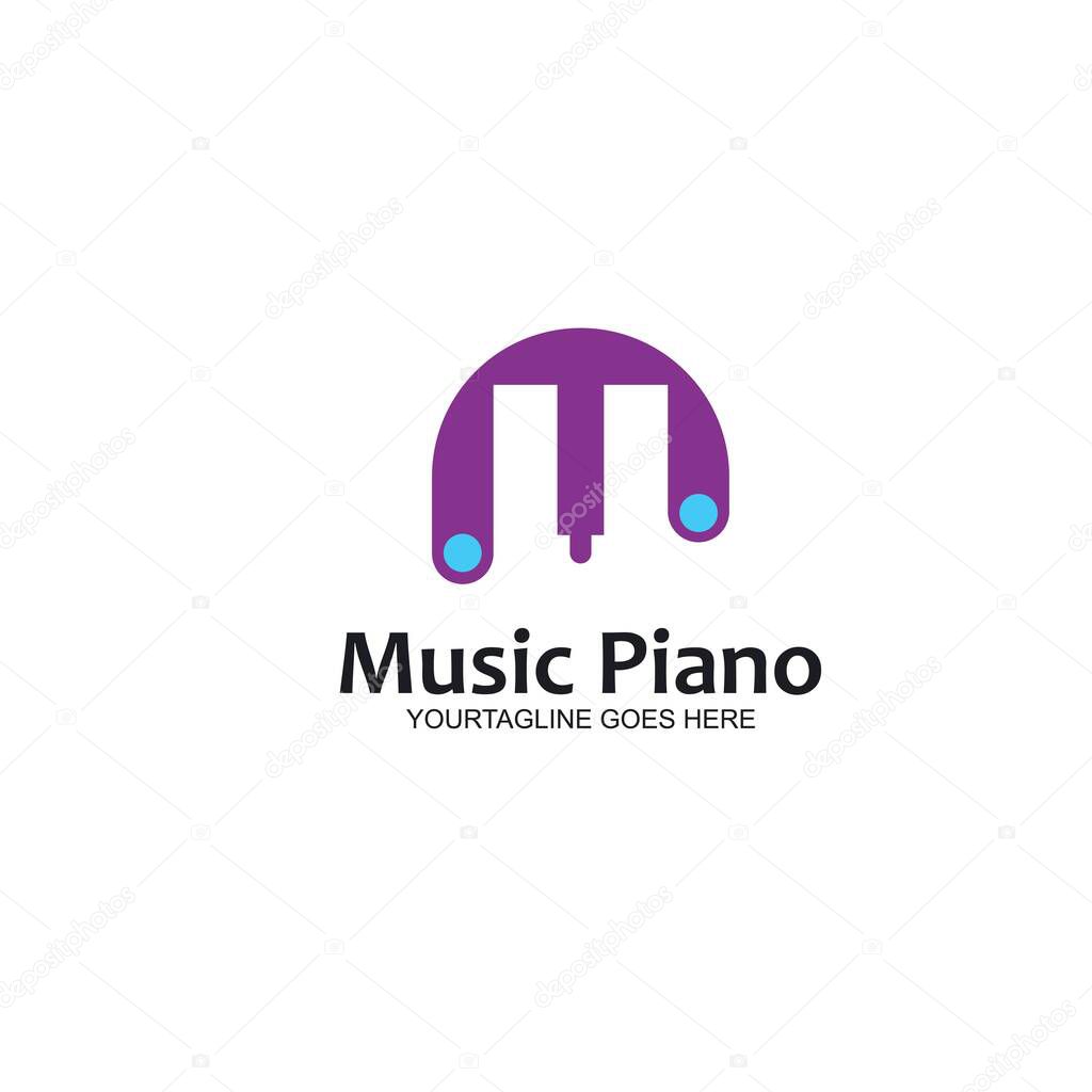 m letter piano concept  icon vector illustration design template