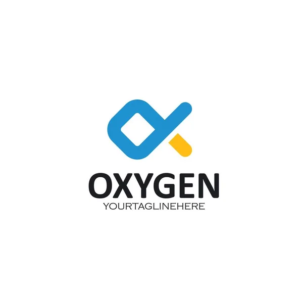 Letter Oxygen Icon Vector Concept Design Web Template — Stock Vector