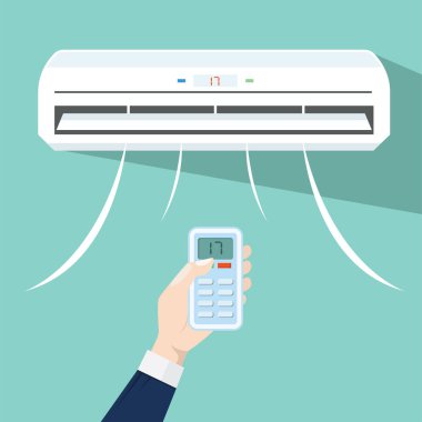 turn on the Air conditioner vector illustration element design template web