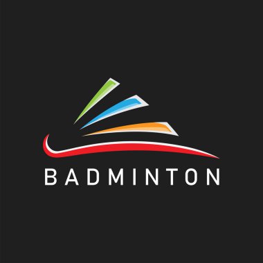 badminton logo simgesi vektör element dizayn şablonu ağı 