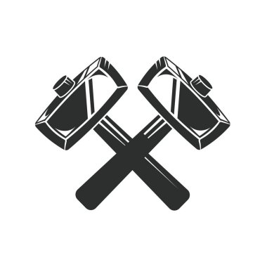 çapraz çekiç simgesi vektör tasarım şablonu ağı