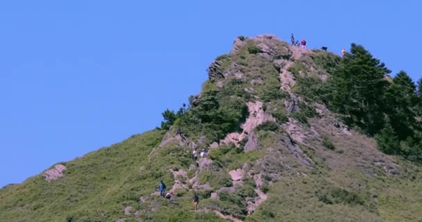 Taiwan Mountains Daxueshan Mountains Hehuan Mountains Wuling Mountains Blue Sky — Vídeo de Stock