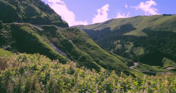 Tayvan Dağları Daxueshan Dağları Hehuan Dağları Wuling Dağları Mavi Gökyüzü — Stok video