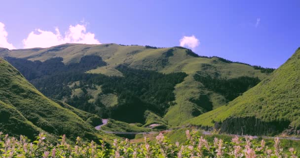 Montañas Taiwán Montañas Daxueshan Montañas Hehuan Montañas Wuling Cielo Azul — Vídeos de Stock