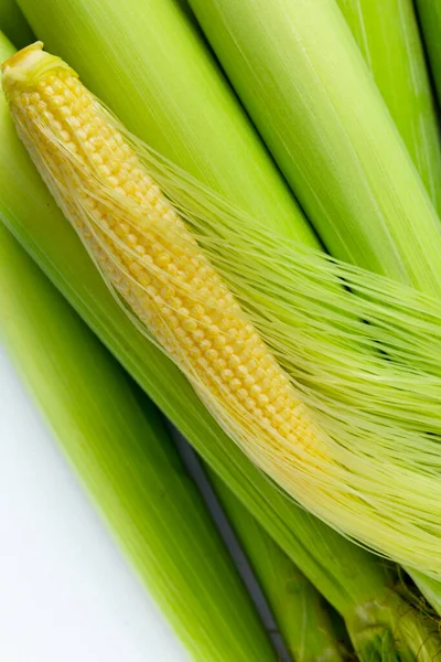 Unplugged Baby Corn Baby Corn White Background — Stock Photo, Image