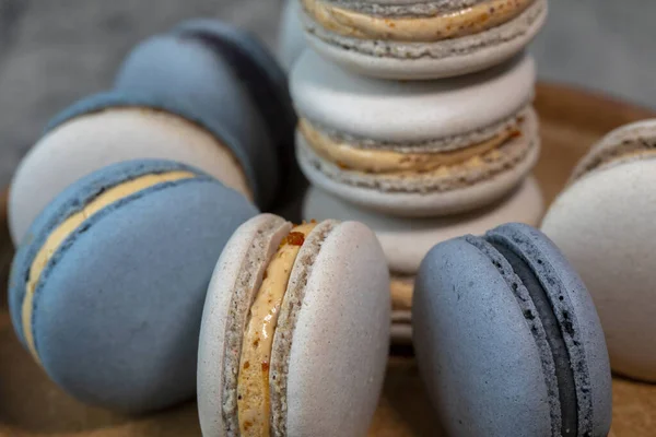 Macarons Plate Biscotti — Stock Photo, Image