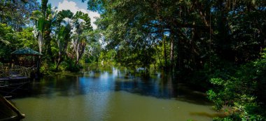 Güneydoğu Asya turizm merkezi, Sandakan, Sabah, Borneo, Malezya, iç nehir