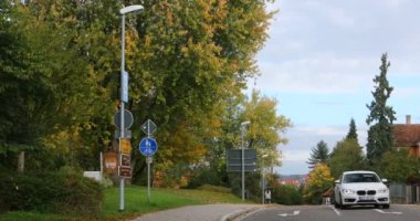 Rothenburg, Bavyera, Almanya, eski binalar ve yollar
