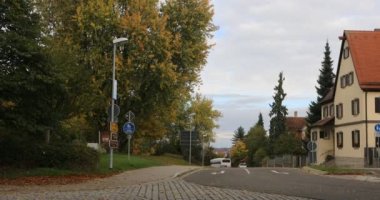 Rothenburg, Bavyera, Almanya, eski binalar ve yollar