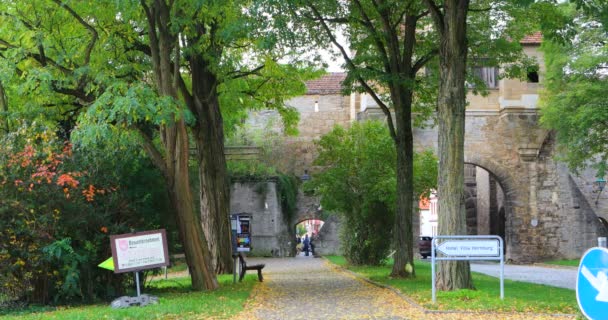 Rothenburg Bavyera Almanya Eski Ortaçağ Kalesi — Stok video