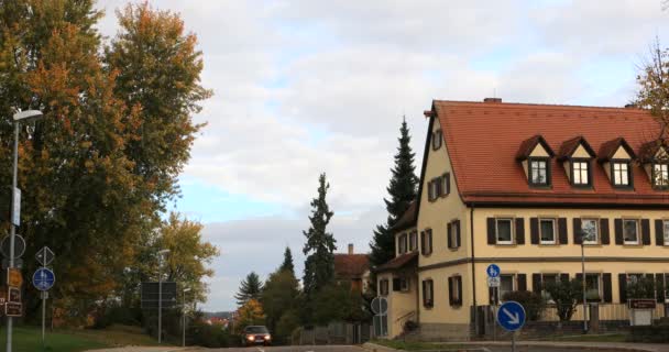 Rothenburg Bayern Deutschland Altbauten Und Straßen — Stockvideo