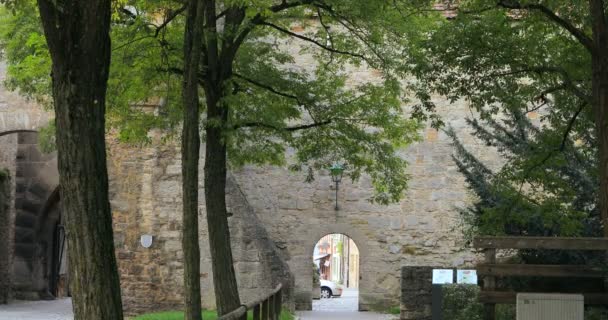 Rothenburg Bavaria Jerman Bangunan Tua Benteng Abad Pertengahan — Stok Video