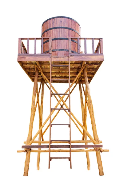 Hall of tank for water storage tower make with wood and oak tan — Stok Foto