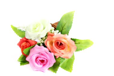 Yapay çiçek dekoratif beyaz arka plan üzerinde izole