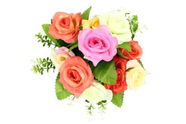 Yapay çiçek dekoratif beyaz arka plan üzerinde izole