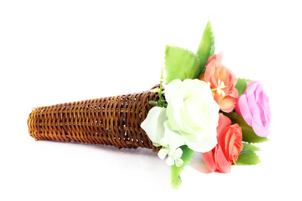 인공 꽃 장식 흰색 배경에 고립 — 스톡 사진