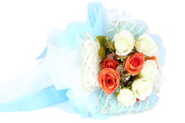 Yapay çiçek dekoratif beyaz arka plan üzerinde izole