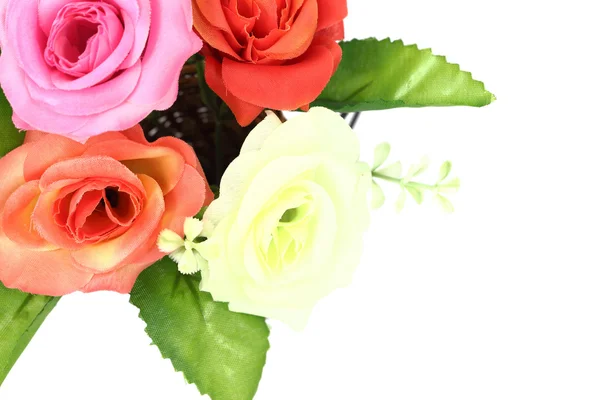 Künstliche Blumen dekorativ isoliert auf dem weißen Hintergrund — Stockfoto