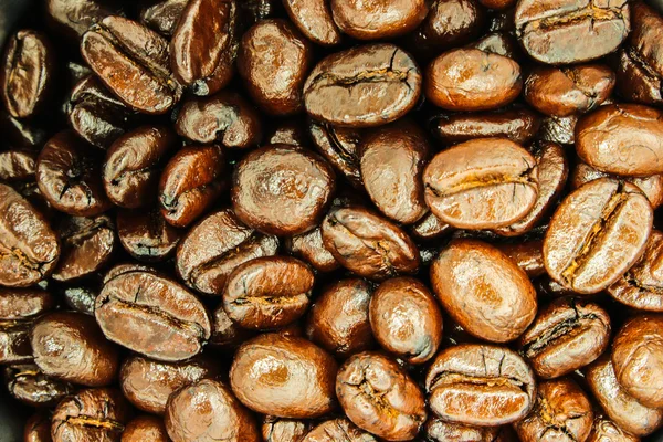 Grains de café brun gros plan texture de fond vintage — Photo