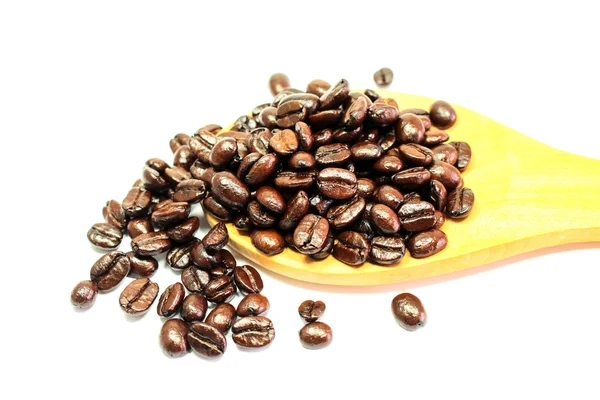 Close-up shot coffee seeds isolated on white background — Stock Photo, Image