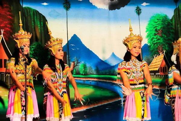 Thailand - November 6 :group of women show manora dance, folk-da — Stock Photo, Image