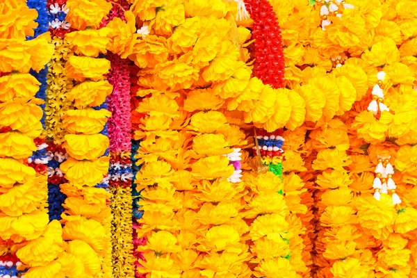 Flores de calêndula guirlanda textura fundo — Fotografia de Stock