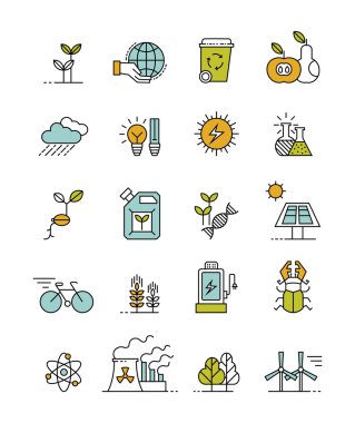 ekoloji simgeleri dizisi