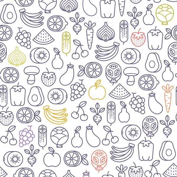 Groenten en fruit patroon — Stockvector