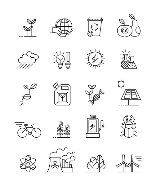 Conjunto de iconos de ecología — Vector de stock