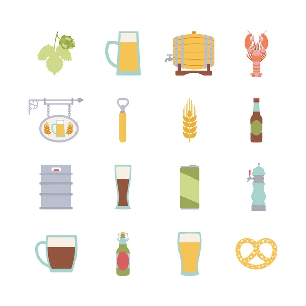 Ensemble d'icônes de bière — Image vectorielle